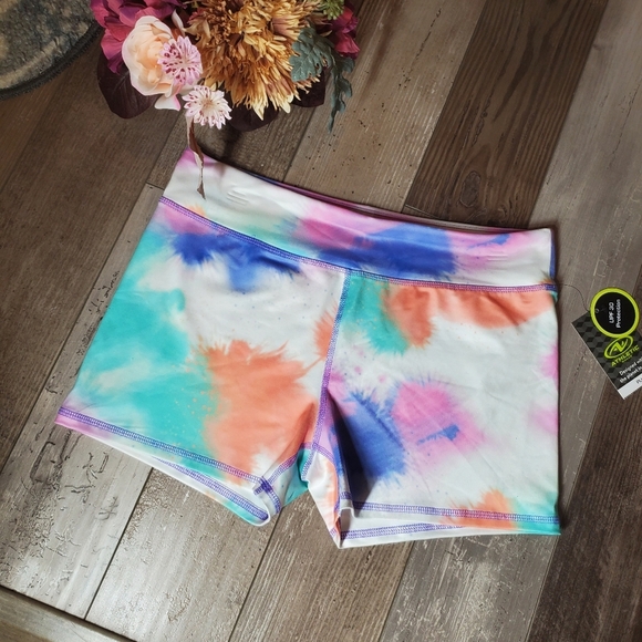 NWT Athletic Works Girls Active Tumble Short Size XL 14/16 Multicolor Tie-Dye - Picture 7 of 13
